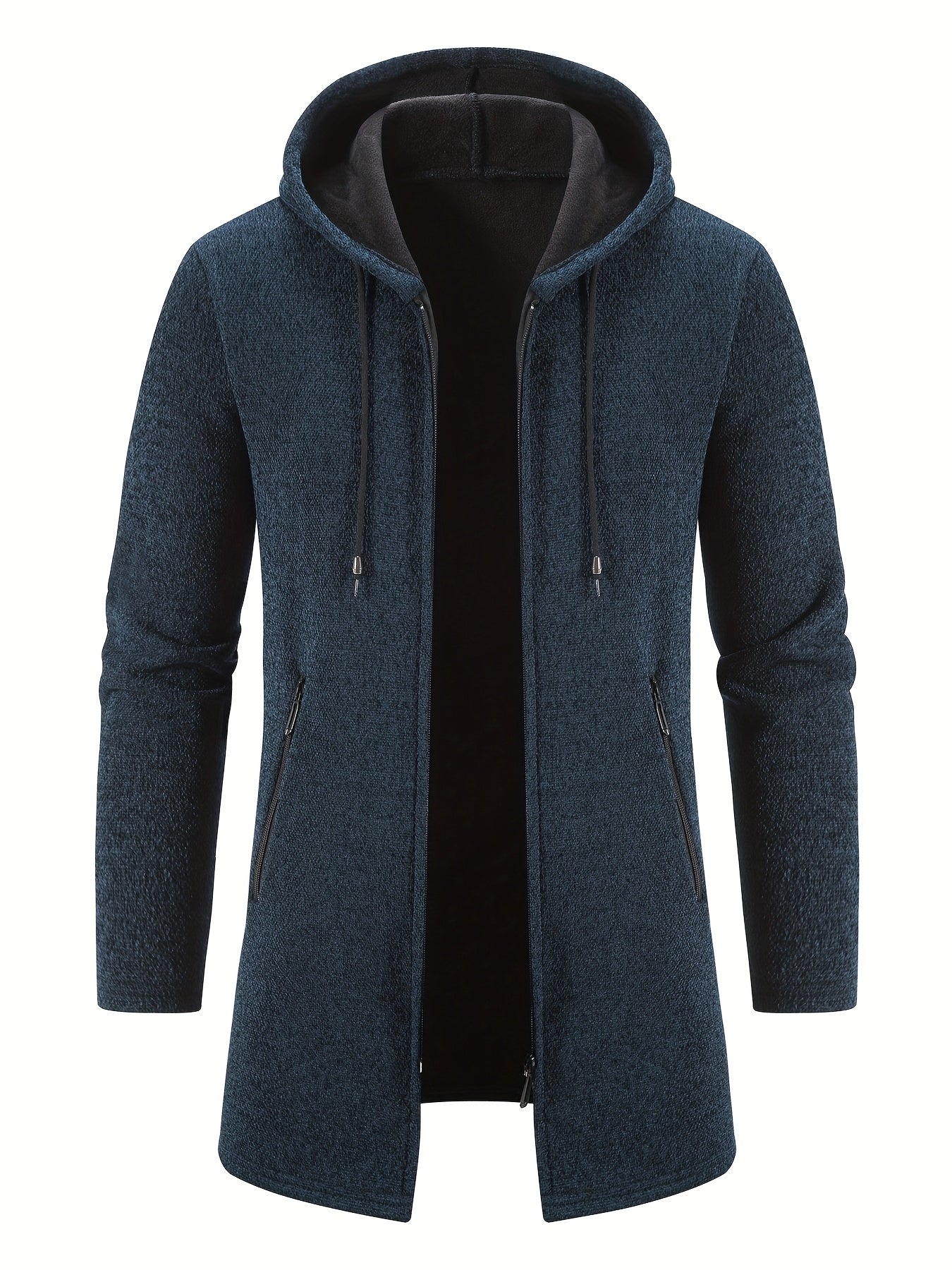 Men's Hooded Cardigan Jacket With Full Zip Windbreaker Pockets For Casual And Semi Formal Winter Outfits