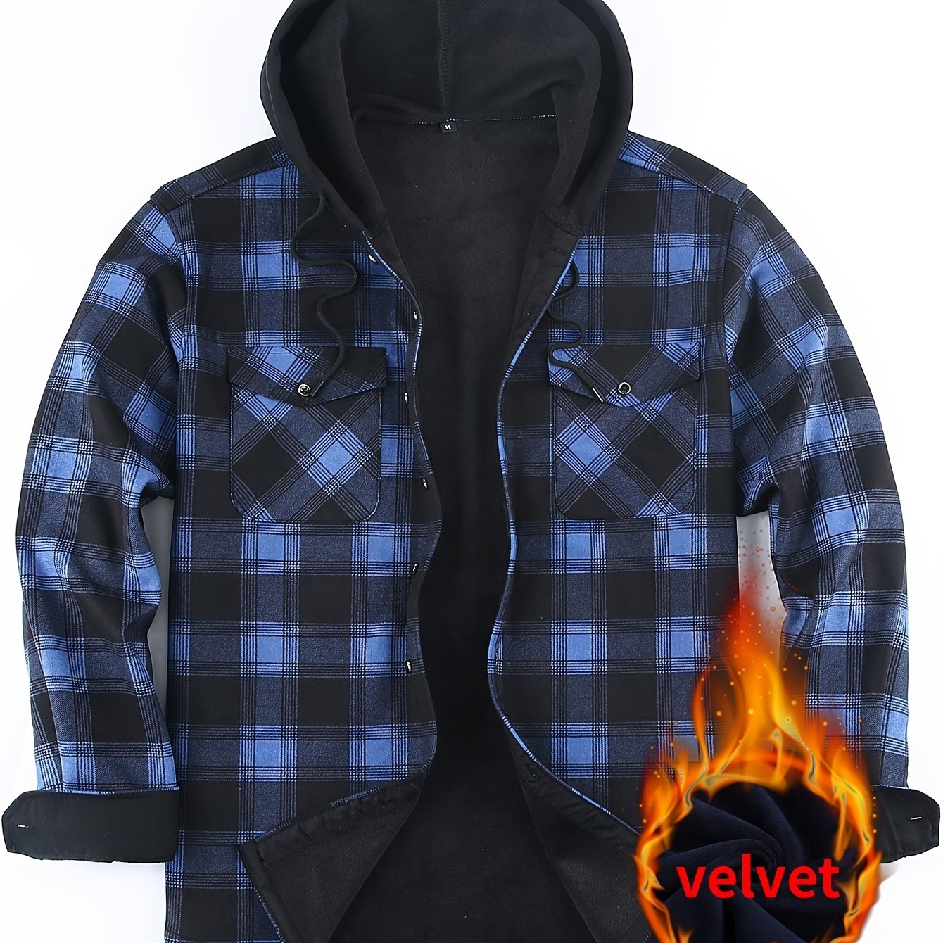 Mens Premium FleeceLined Shacket Hooded Shirt Jacket Allseason Weatherproof Warmth