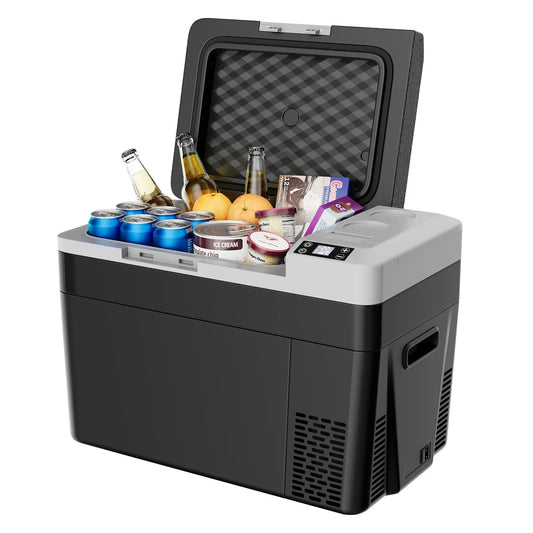 SIMZLIFE 31QT(29L) Portable Refrigerator Mini Fridge with 12/24V DC & 110-240V AC,7℉~50℉,Freezer Cooler for RV,Camping, Home