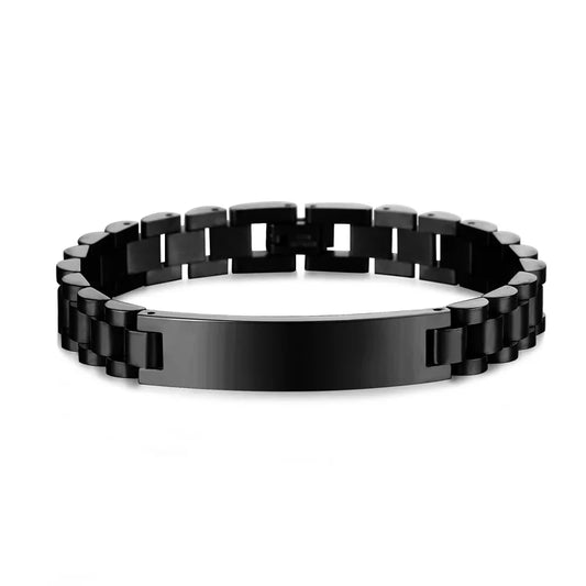 Personalized Nameplate Bracelets for Couples in Stainless Steel - Ky Ky Kiwi