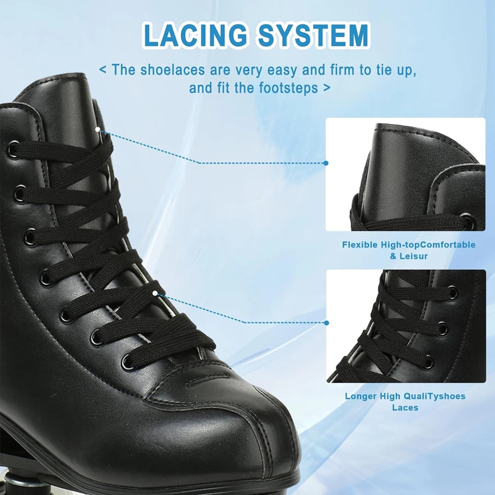 Light Up PU Leather Roller Skates for Fun Skating Adventures - Ky Ky Kiwi