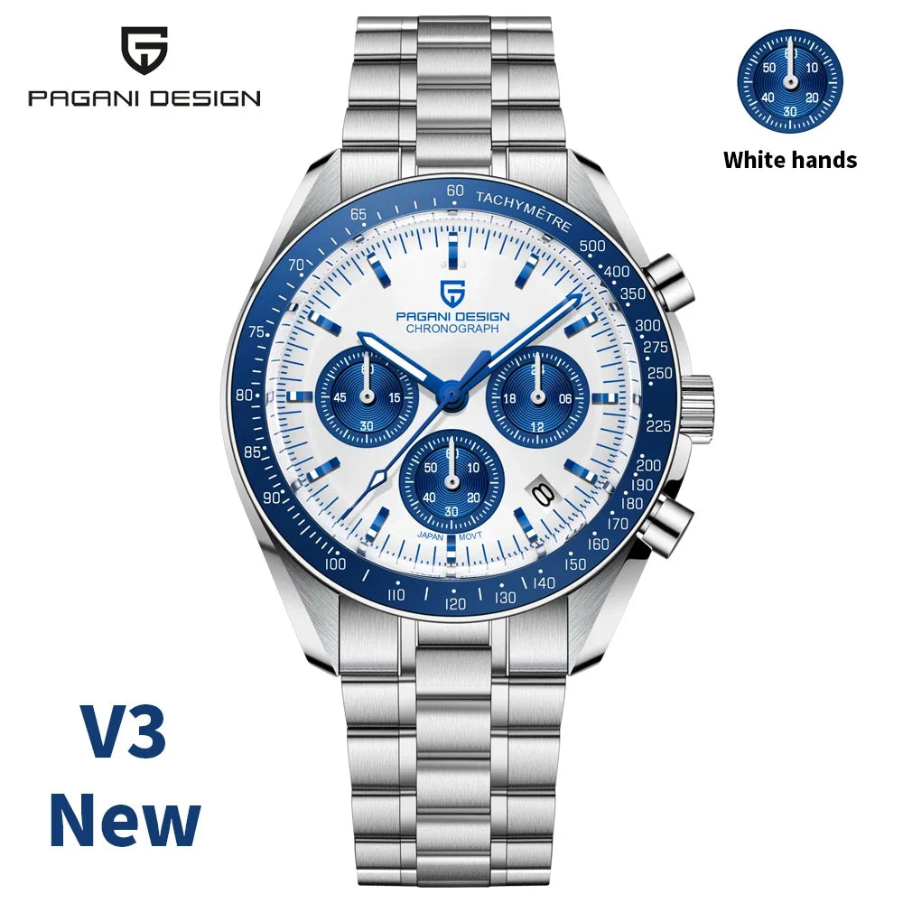PAGANI DESIGN 2024 New Men's Watches Top Luxury Quartz Watch For Men Auto Date Speed Chronograph AR Sapphire Mirror Wrist watch