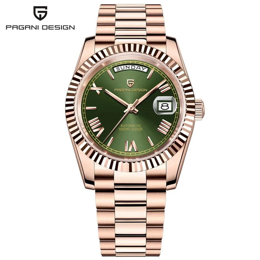 PAGANI DESIGN Men's Watches Rose Gold Luxury Mechanical Automatic Watch For Men Calendar Week Waterproof Sapphire Mirror Clock