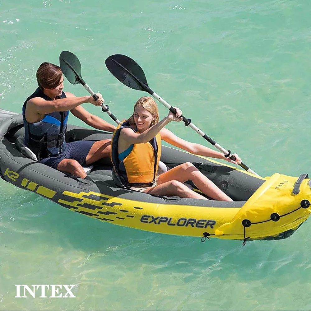 Explorer K2 Inflatable Kayak Set with Oars and Pump - Ky Ky Kiwi