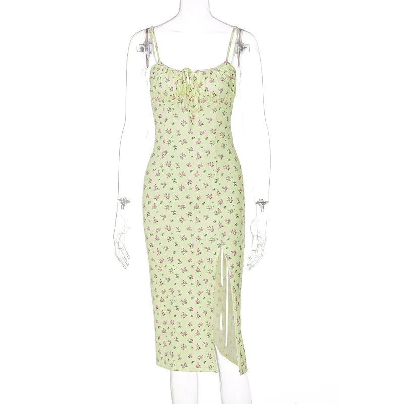 New Women Evening Party Dress Fashion Printing Sexy Dresses Ruched Elegant Floral Beach Vacation Bodycon Streetwear Long Dress