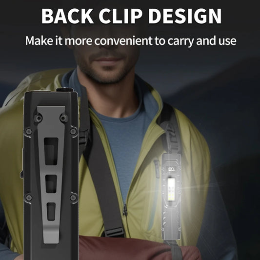 LED Ultra Slim Flashlight IPX44 Waterproof Portable Pocket Flashlight 1200LM Outdoor Emergency Light for Camping Fishing Walking