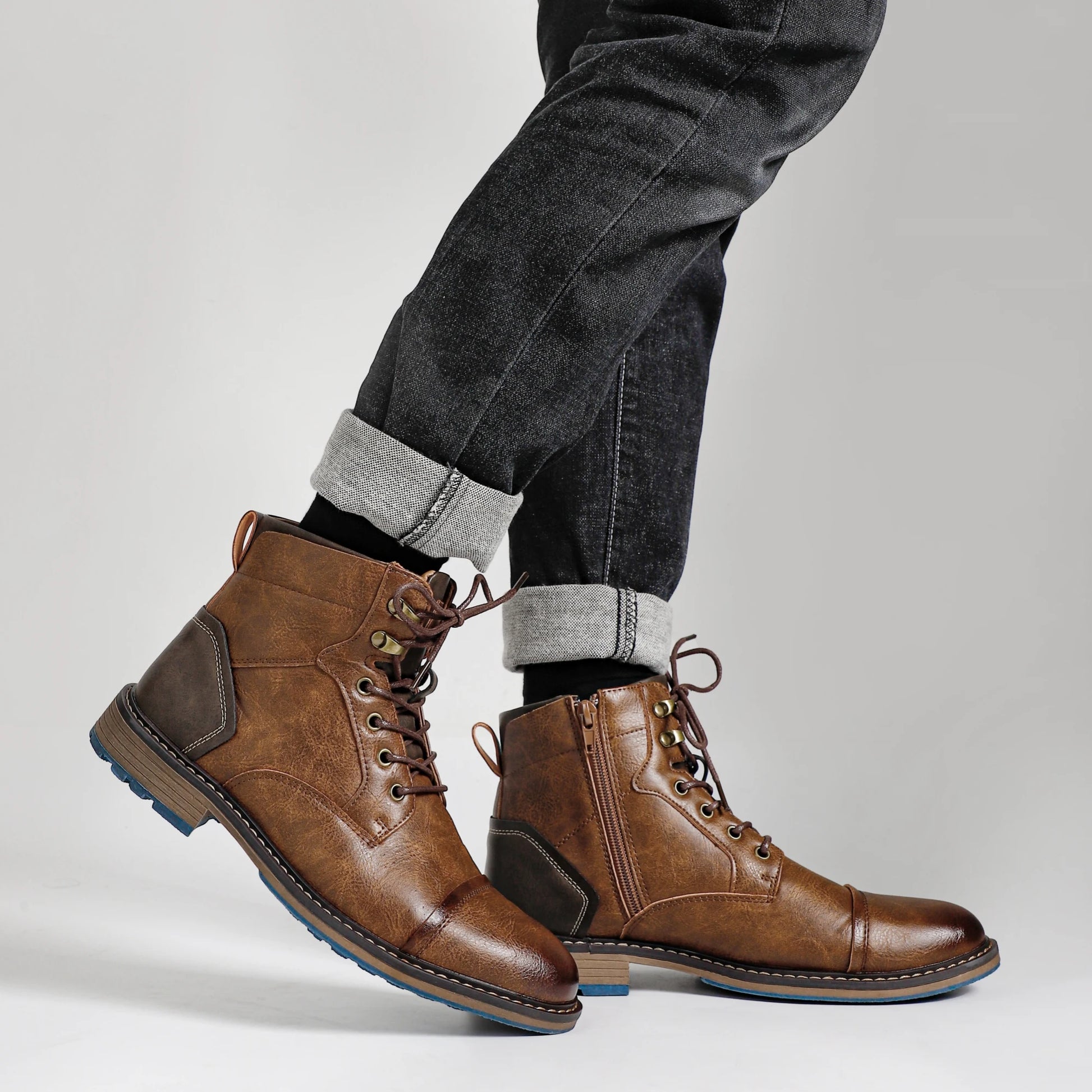 Retro Leather Ankle Boots for Men Fashionable and Comfortable - Ky Ky Kiwi
