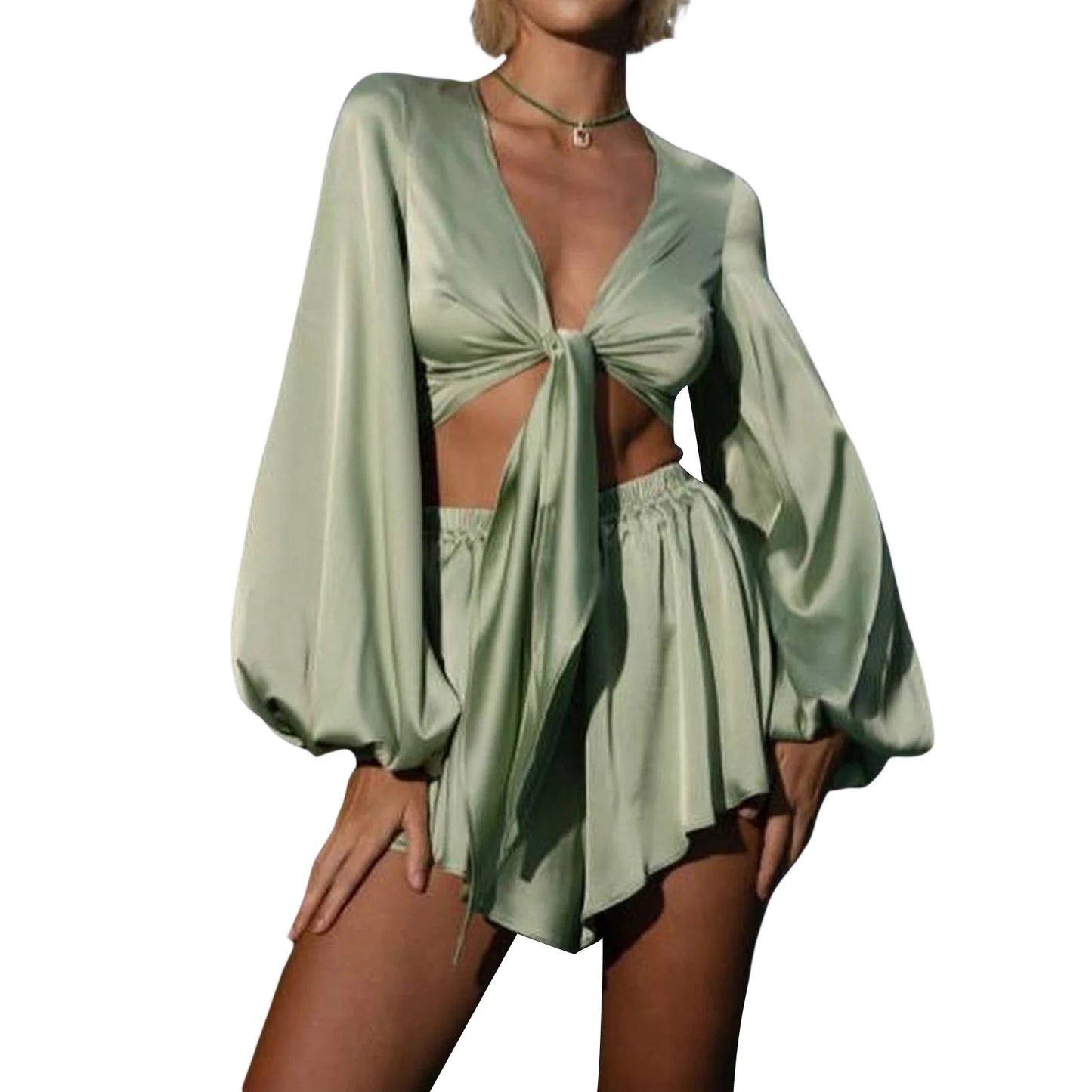 Women s Two Piece Outfit Off Shoulder Ruffle Crop Top with High Waist Shorts Set for Summer Beach Vacation