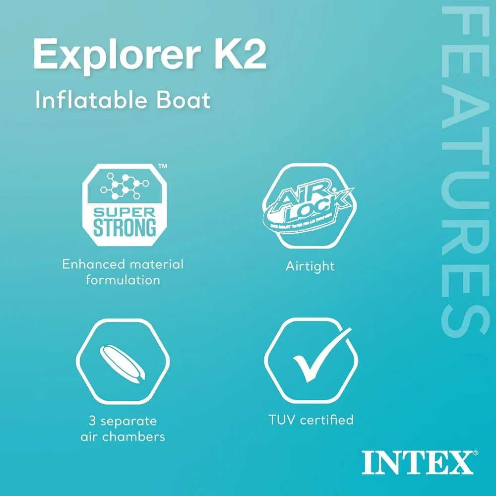 Explorer K2 Inflatable Kayak Set with Oars and Pump - Ky Ky Kiwi