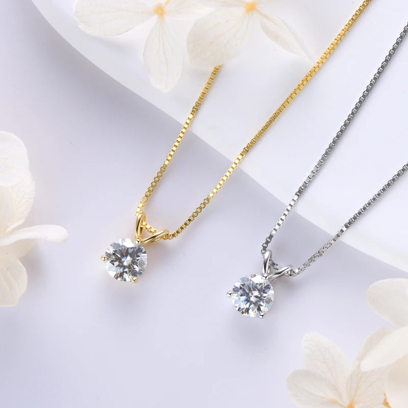 Moissanite Pendant Necklace in 925 Silver for Women Gift - Ky Ky Kiwi