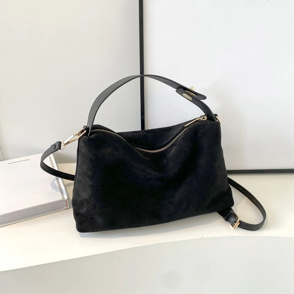 Fashionable Suede Leather Boston Tote Bag for Women - Ky Ky Kiwi