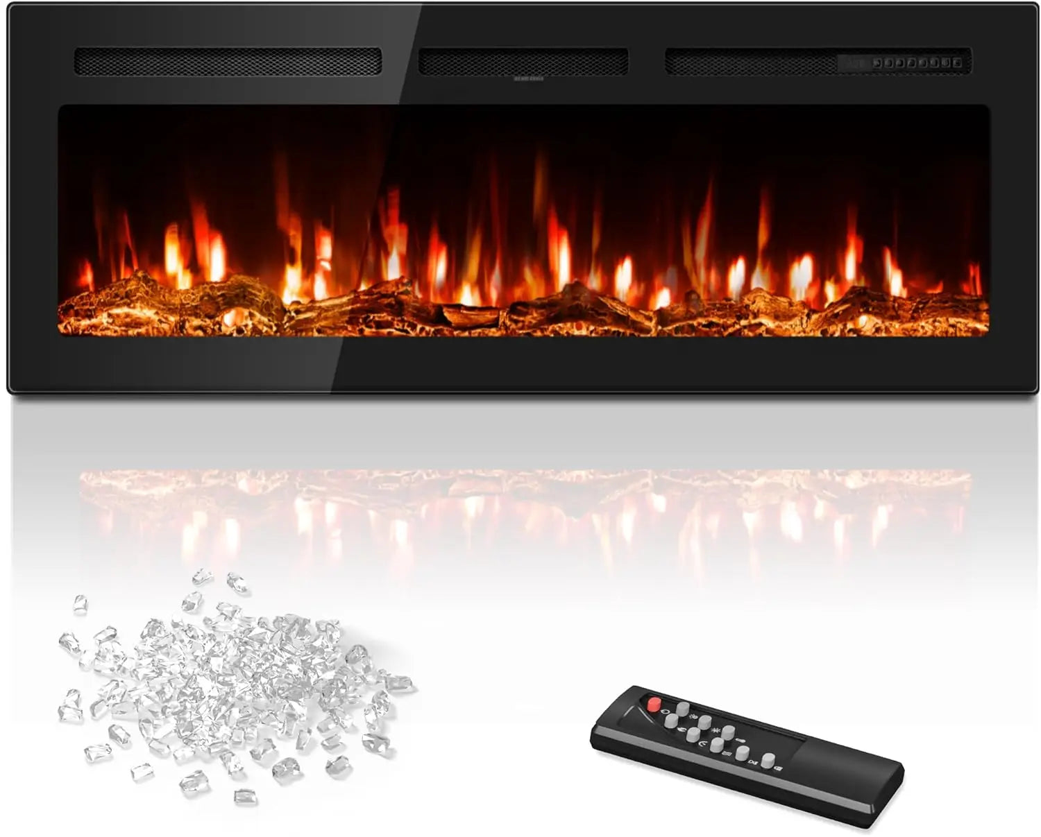Electric Fireplace Wall Mounted with Remote Control and Heater - Ky Ky Kiwi