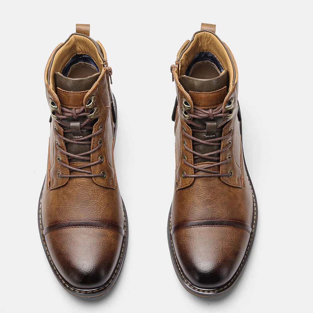 Retro Leather Ankle Boots for Men Fashionable and Comfortable - Ky Ky Kiwi