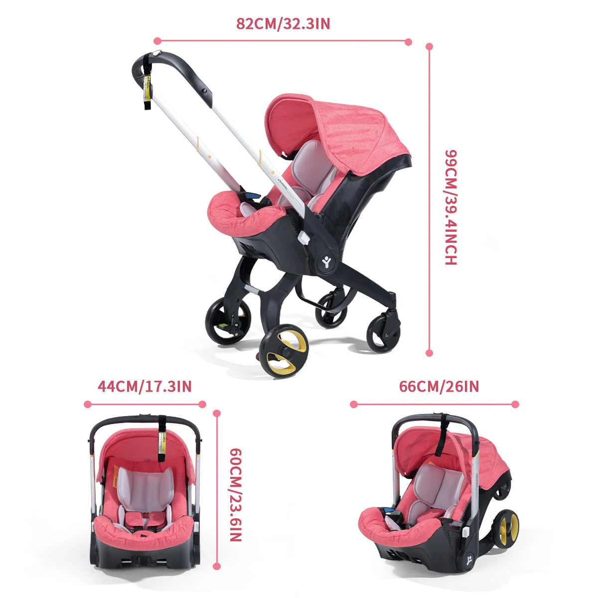 Versatile Folding Baby Stroller with Adjustable Handle for Easy Travel - Ky Ky Kiwi