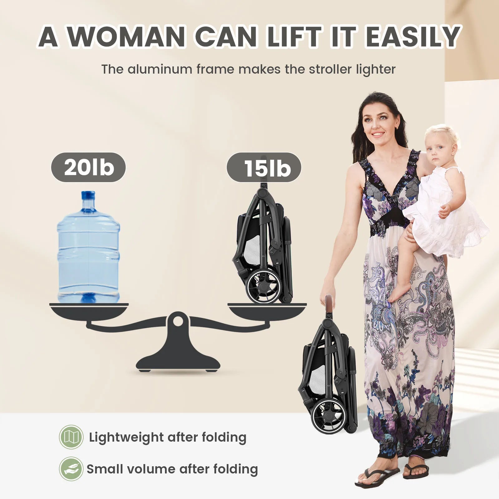 Luxury Foldable Portable Stroller for Newborns and Toddlers - Ky Ky Kiwi