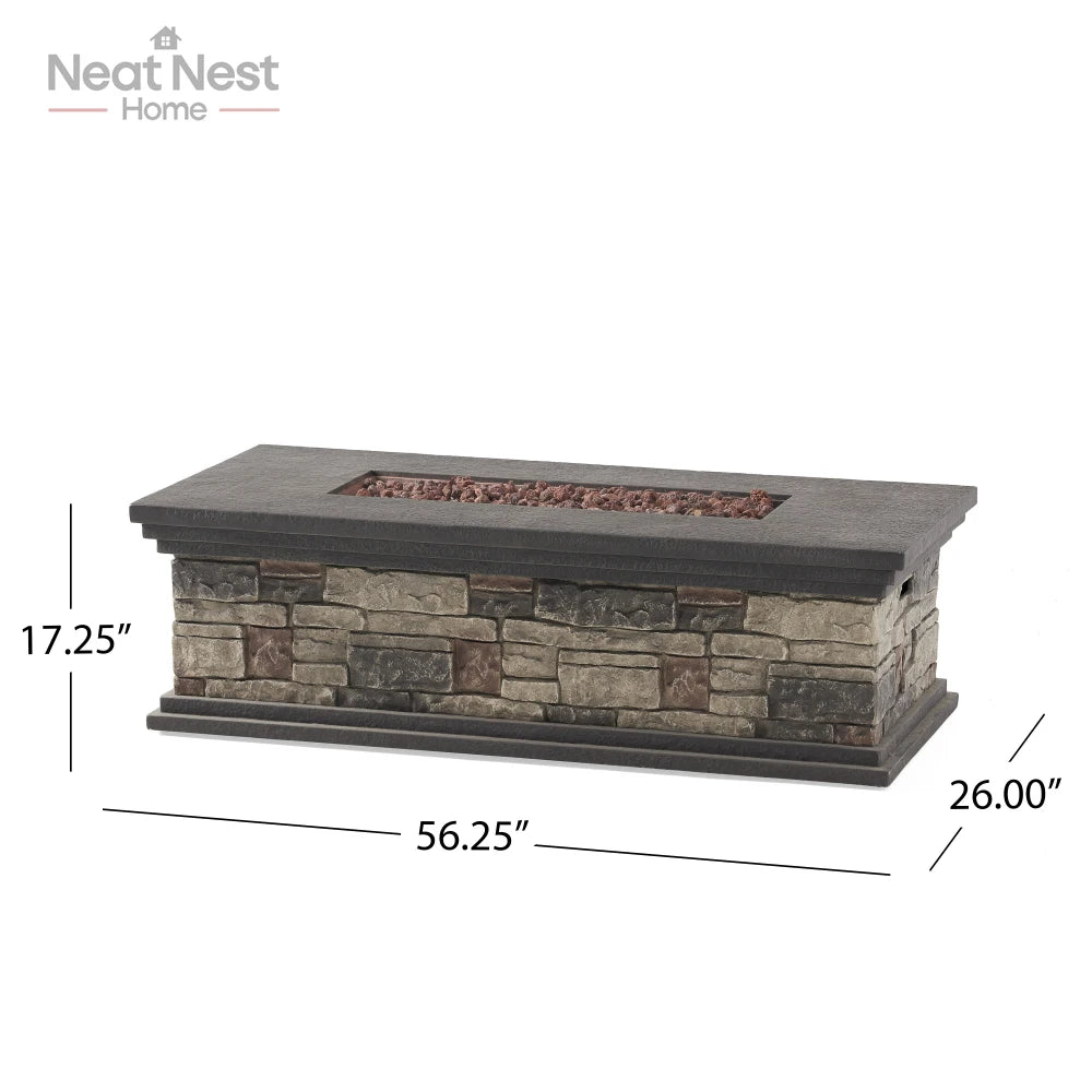 Rectangular Outdoor Concrete Fire Pit for Cozy Gatherings - Ky Ky Kiwi
