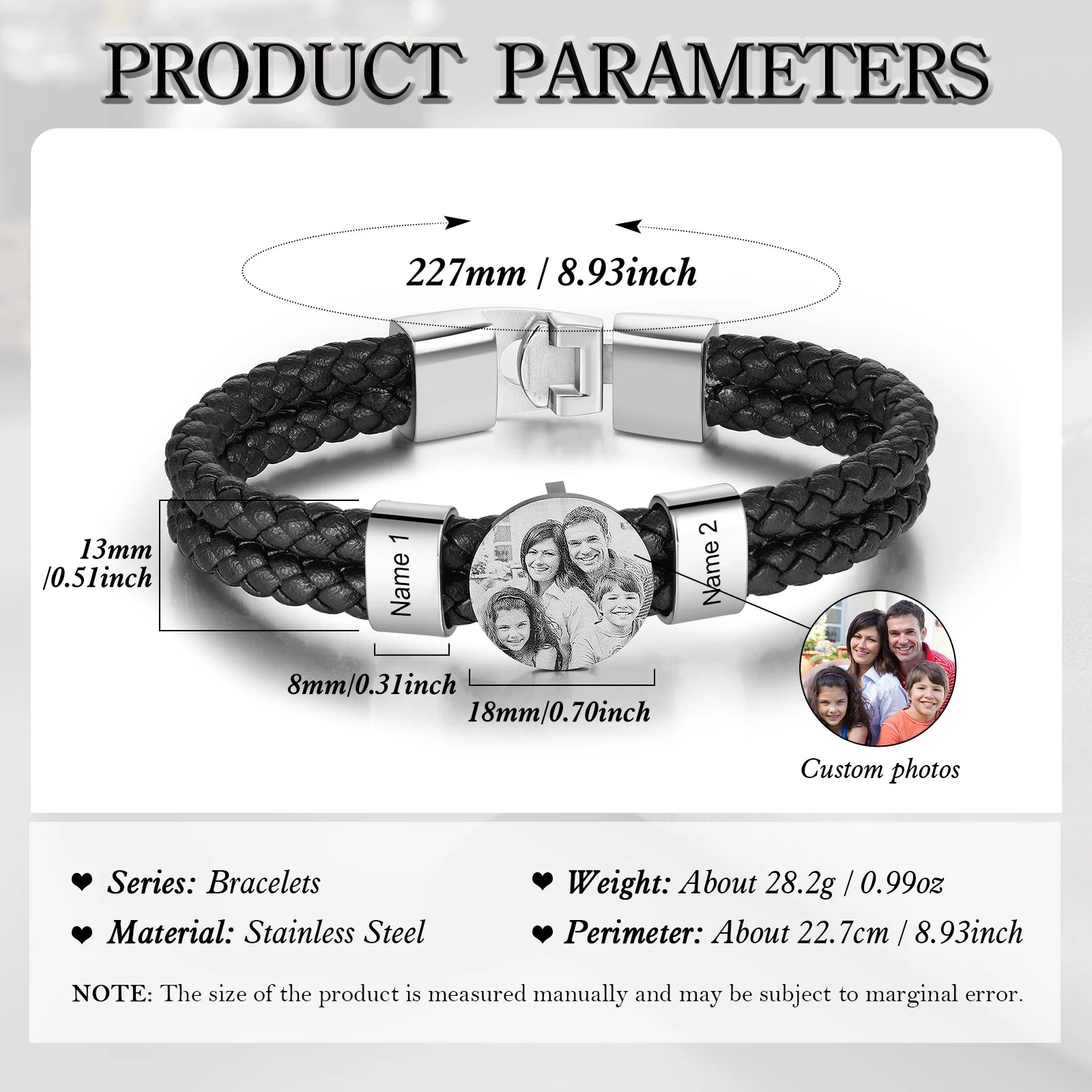 Personalized Leather Bracelets for Men with Custom Name Charms - Ky Ky Kiwi