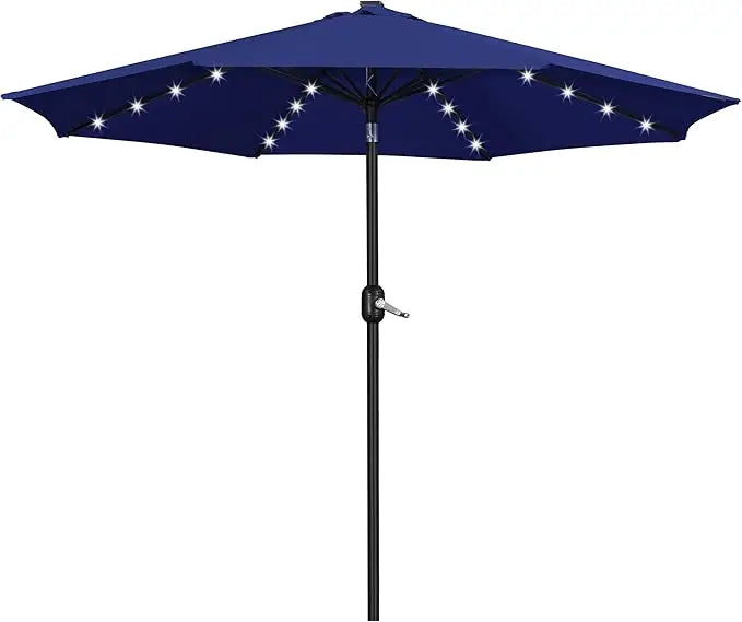 Solar Powered Patio Umbrella with LED Lights for Outdoor Relaxation - Ky Ky Kiwi