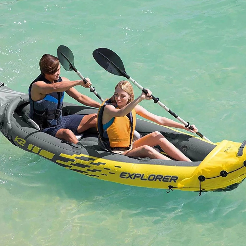 Explorer K2 Inflatable Kayak Set with Oars and Pump - Ky Ky Kiwi