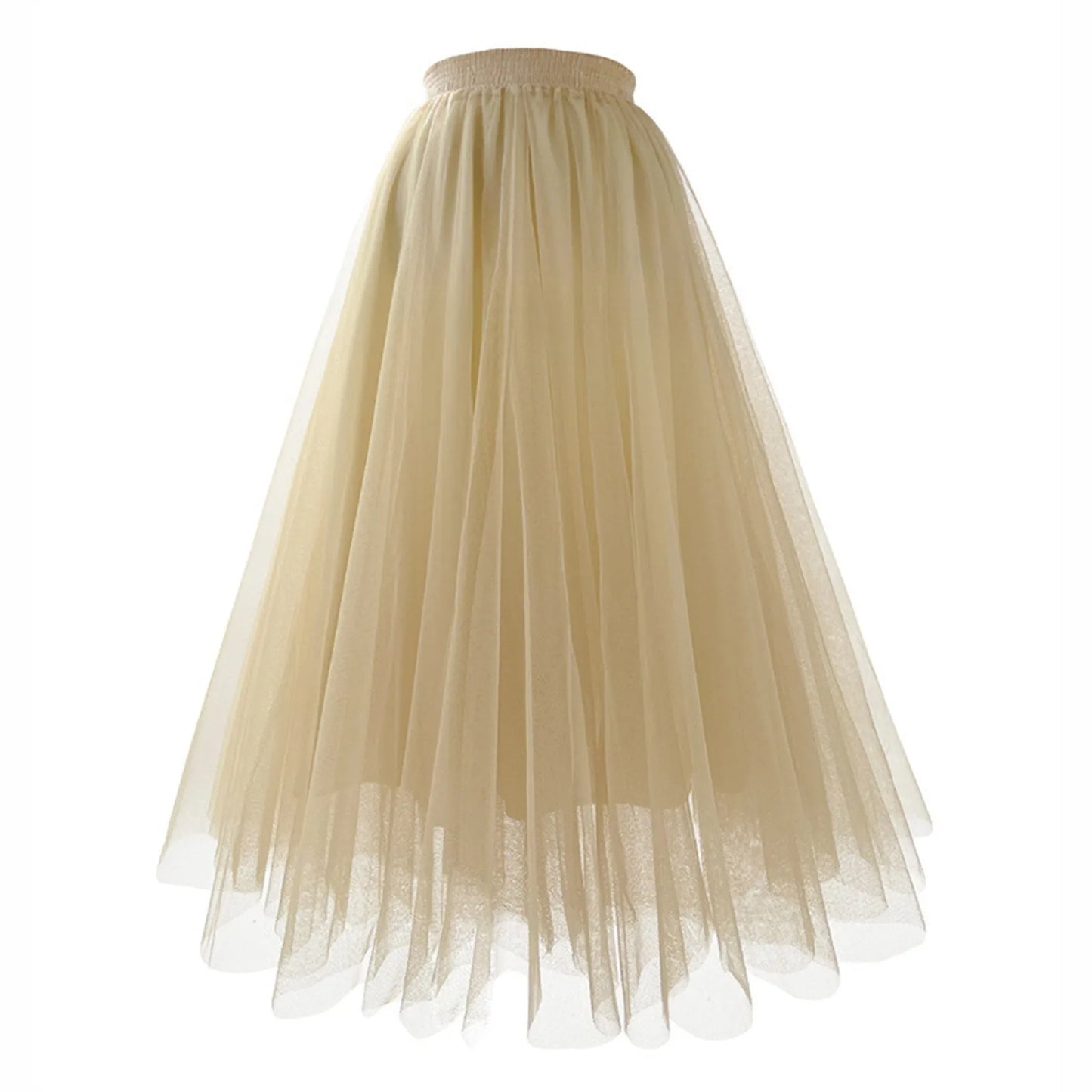 Vintage High Waist Tulle Skirt for Women Elegant Pleated Design - Ky Ky Kiwi