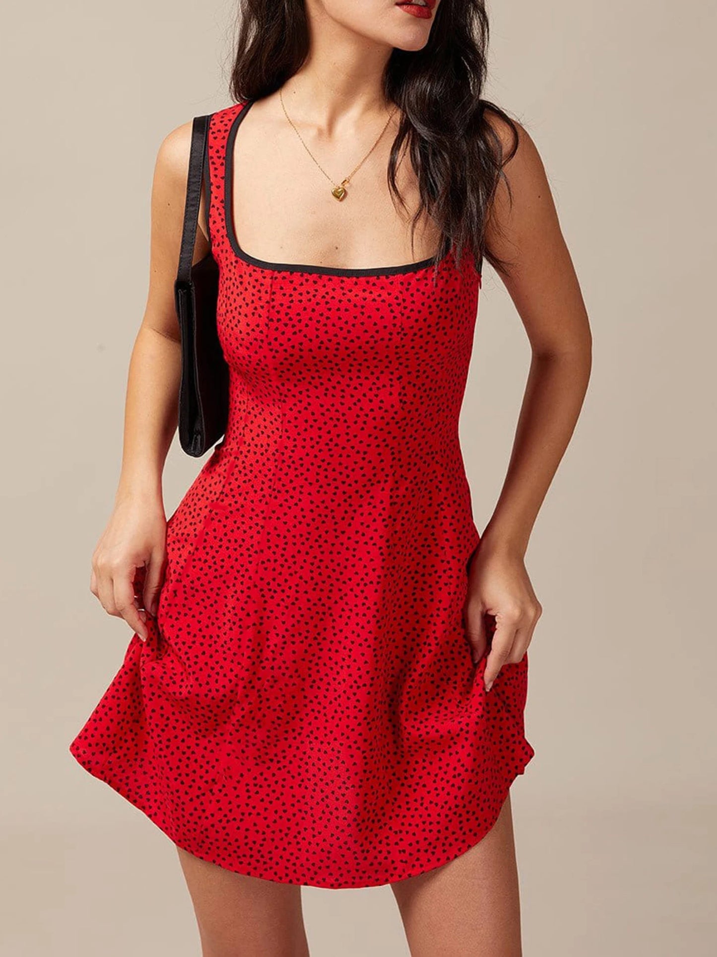 Women Sleeveless V-Neck Floral Print A-Line Dress Summer Beach Tank Dress Casual Mini Dress with Pockets