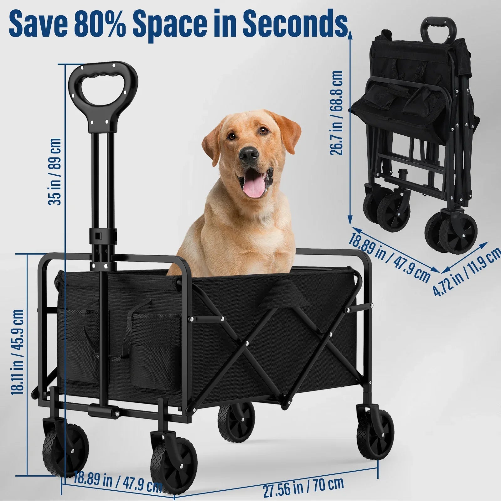 Outdoor Camping Handcart with Foldable Wheels for Easy Transport - Ky Ky Kiwi
