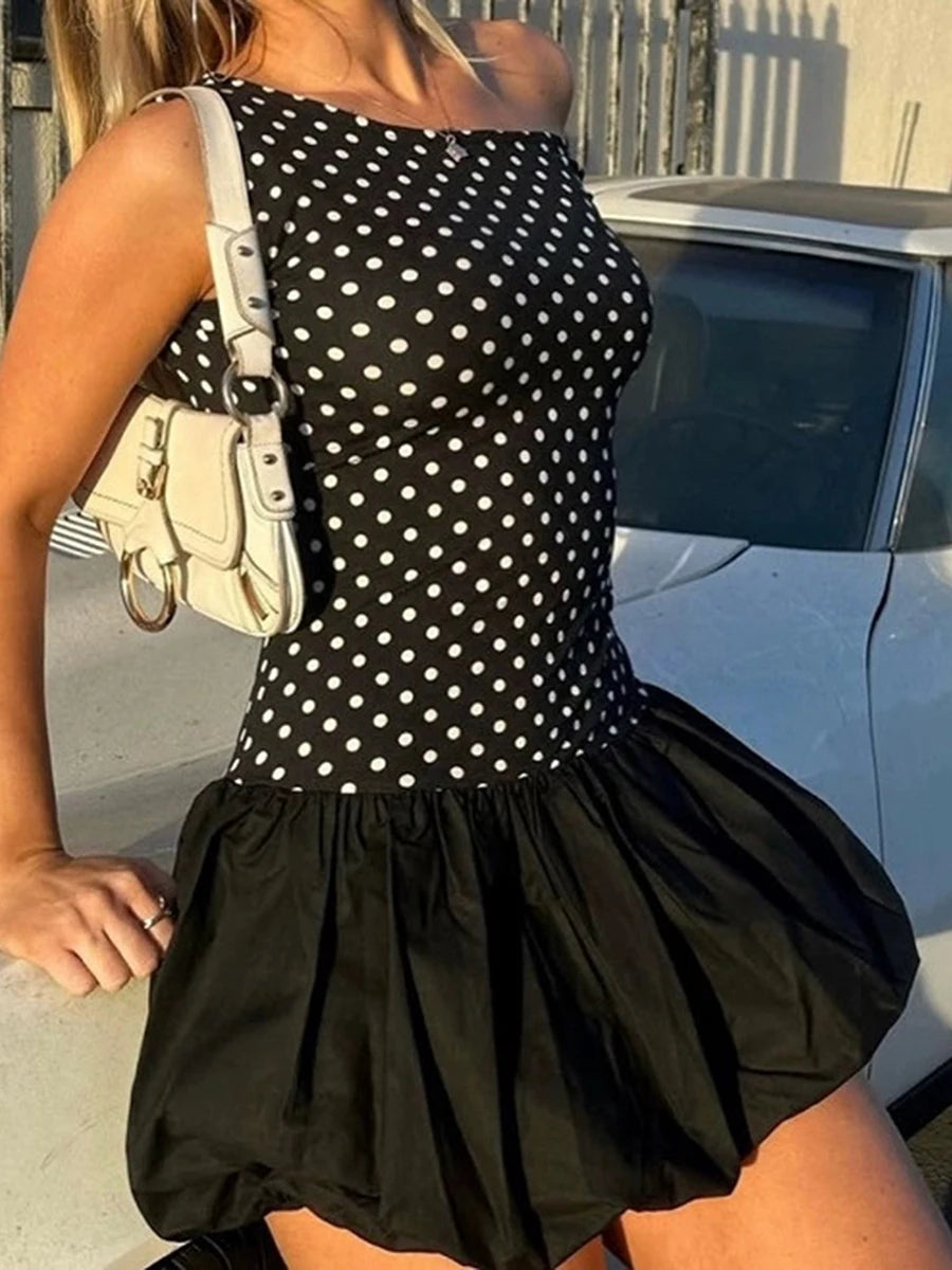 Elegant Floral Print Sleeveless Mini Dress with V-Neckline and A-Line Silhouette for Summer Parties and Events