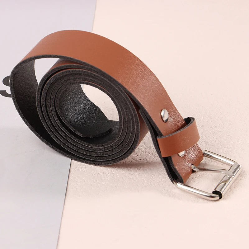 Fashionable Faux Leather Waist Belt with Metal Buckle - Ky Ky Kiwi