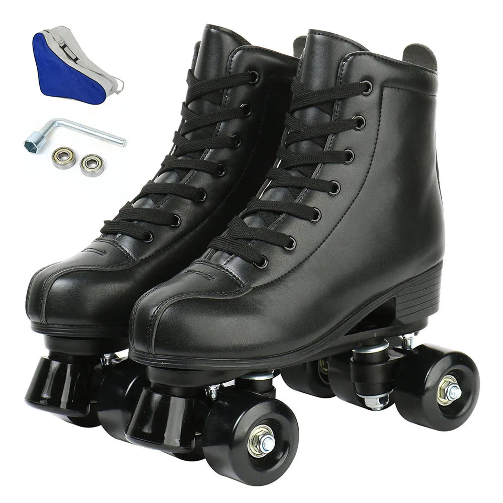 Light Up PU Leather Roller Skates for Fun Skating Adventures - Ky Ky Kiwi