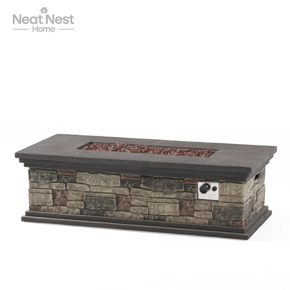 Rectangular Outdoor Concrete Fire Pit for Cozy Gatherings - Ky Ky Kiwi