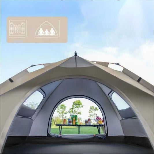 Automatic Quick-Opening Camping Tent with Two Doors and Windows - Ky Ky Kiwi