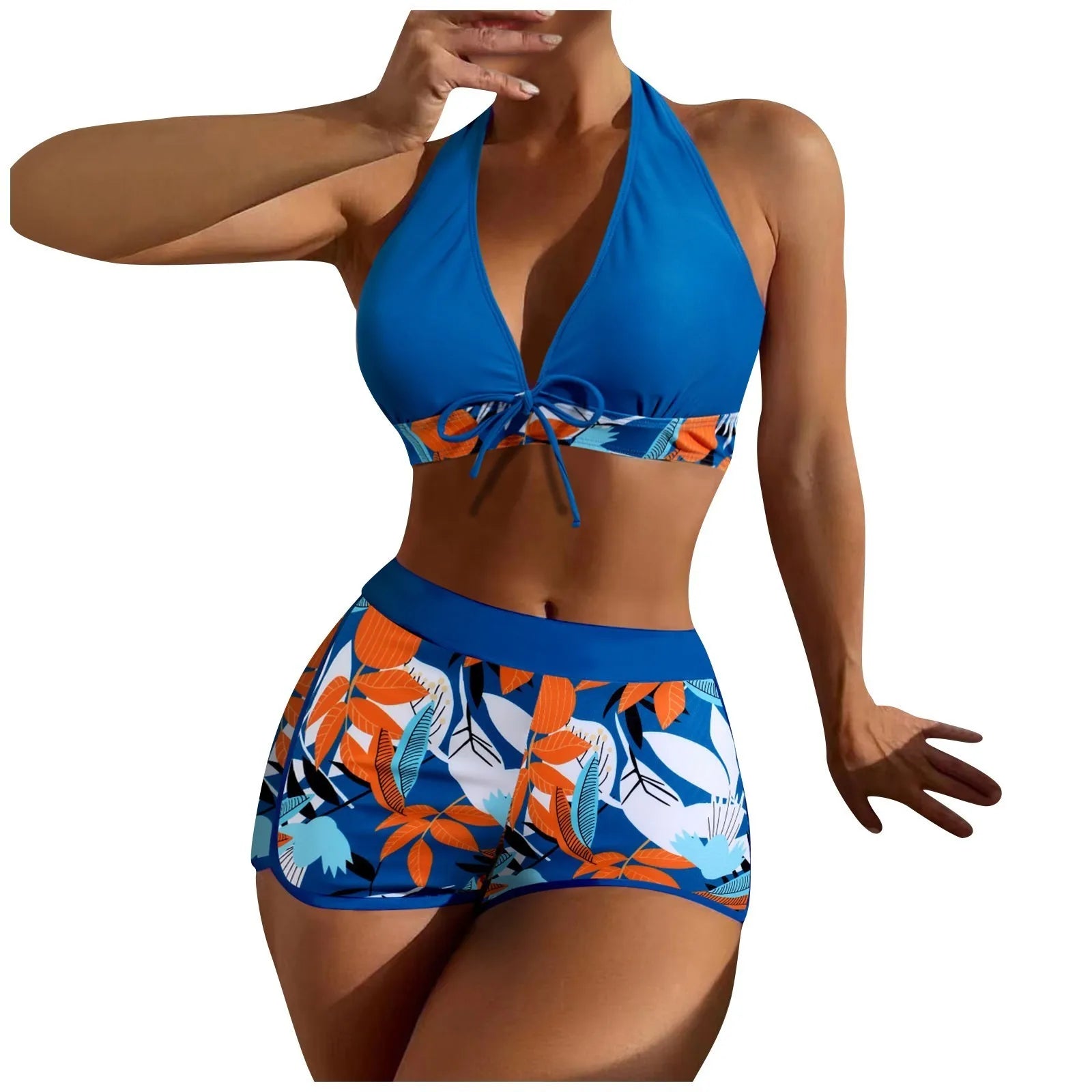 High Waist Plant Print Bikini Set for Women Beachwear - Ky Ky Kiwi