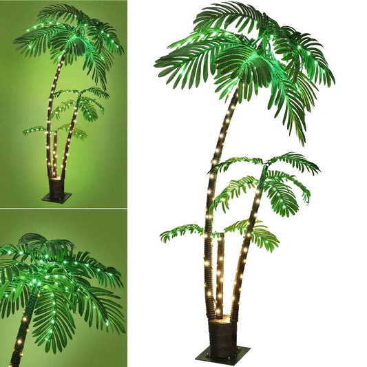 Solar Lighted Artificial Palm Tree for Tiki Bar Decor - Ky Ky Kiwi