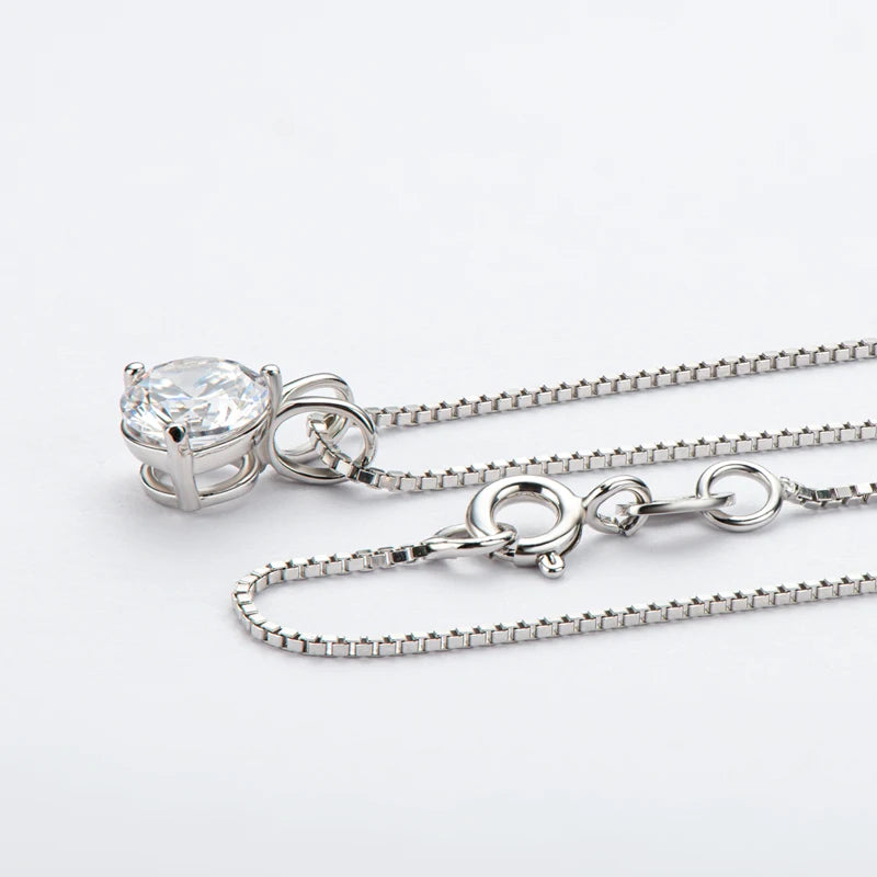 Moissanite Pendant Necklace in 925 Silver for Women Gift - Ky Ky Kiwi