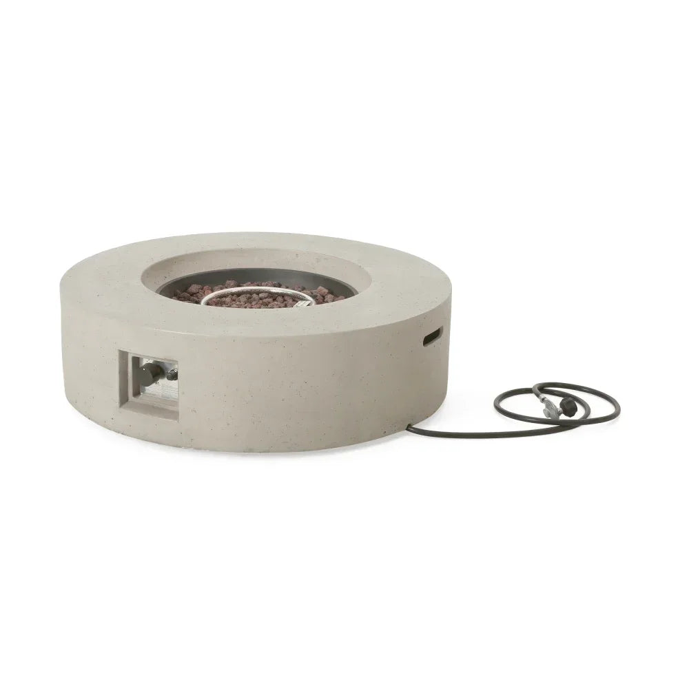 Modern Round Outdoor Concrete Propane Fire Pit for Patio - Ky Ky Kiwi