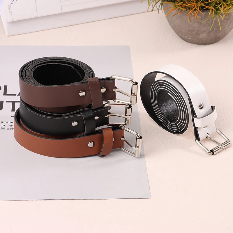 Fashionable Faux Leather Waist Belt with Metal Buckle - Ky Ky Kiwi