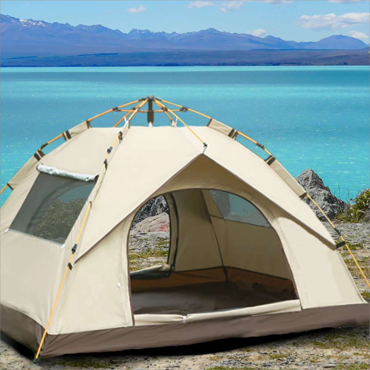 Portable Automatic Opening Camping Tent with Two Doors and Windows - Ky Ky Kiwi