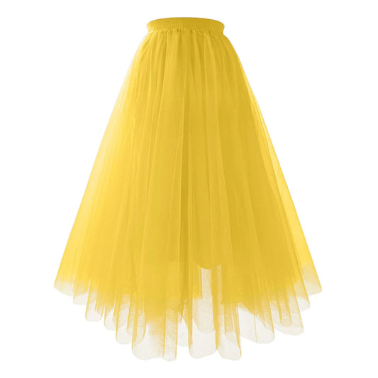 Vintage High Waist Tulle Skirt for Women Elegant Pleated Design - Ky Ky Kiwi