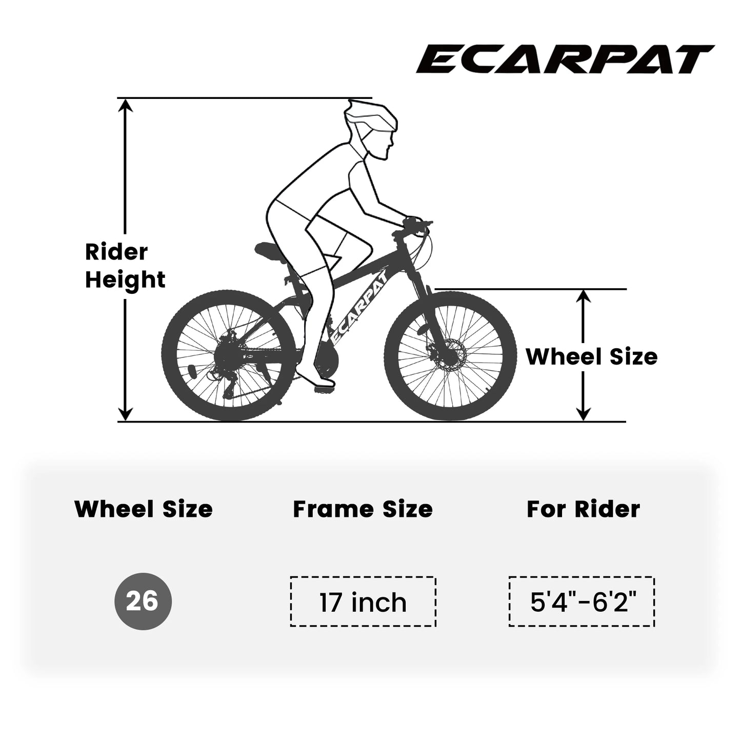 Ecarpat Adventure Mountain Bike with Fat Tires and Disc Brakes - Ky Ky Kiwi