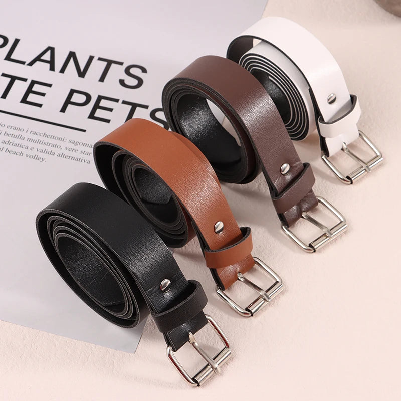 Fashionable Faux Leather Waist Belt with Metal Buckle - Ky Ky Kiwi
