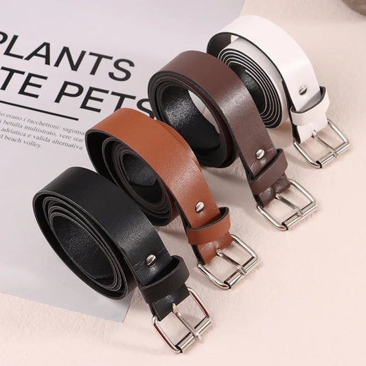 Fashionable Faux Leather Waist Belt with Metal Buckle - Ky Ky Kiwi