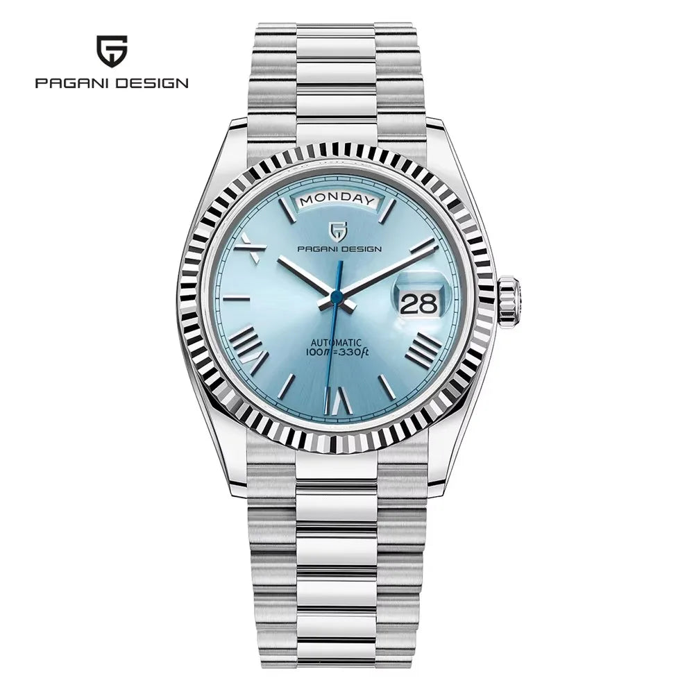 PAGANI DESIGN Men's Watches Rose Gold Luxury Mechanical Automatic Watch For Men Calendar Week Waterproof Sapphire Mirror Clock