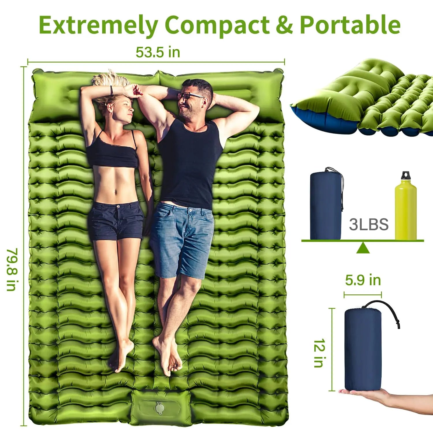 Westtune Inflatable Sleeping Pad with Built-in Pump for Camping - Ky Ky Kiwi
