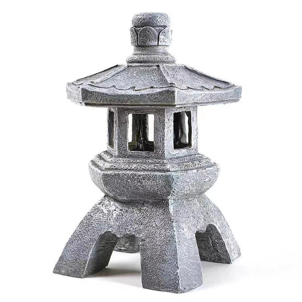 Solar LED Stone Pagoda Lantern For Outdoor Landscape Lighting - Ky Ky Kiwi