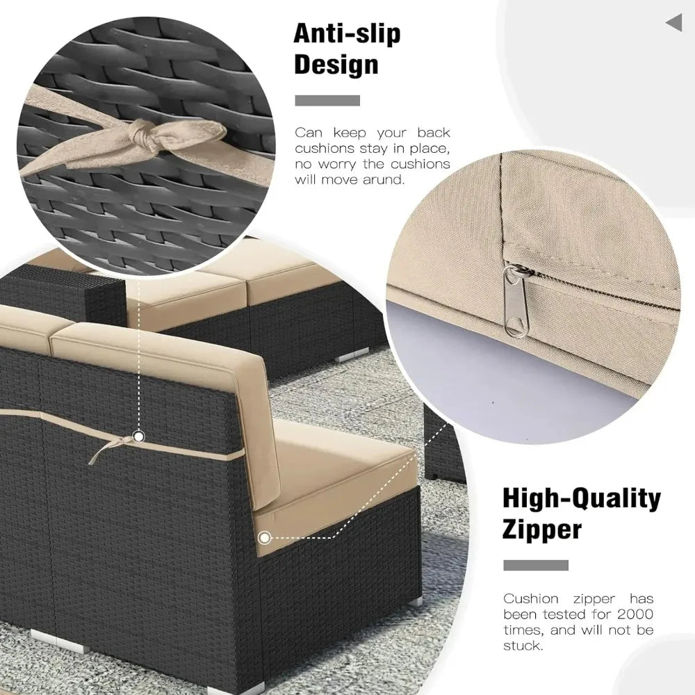 Outdoor Furniture Replacement Cushions for Patio Sectional Sofa Set - Ky Ky Kiwi