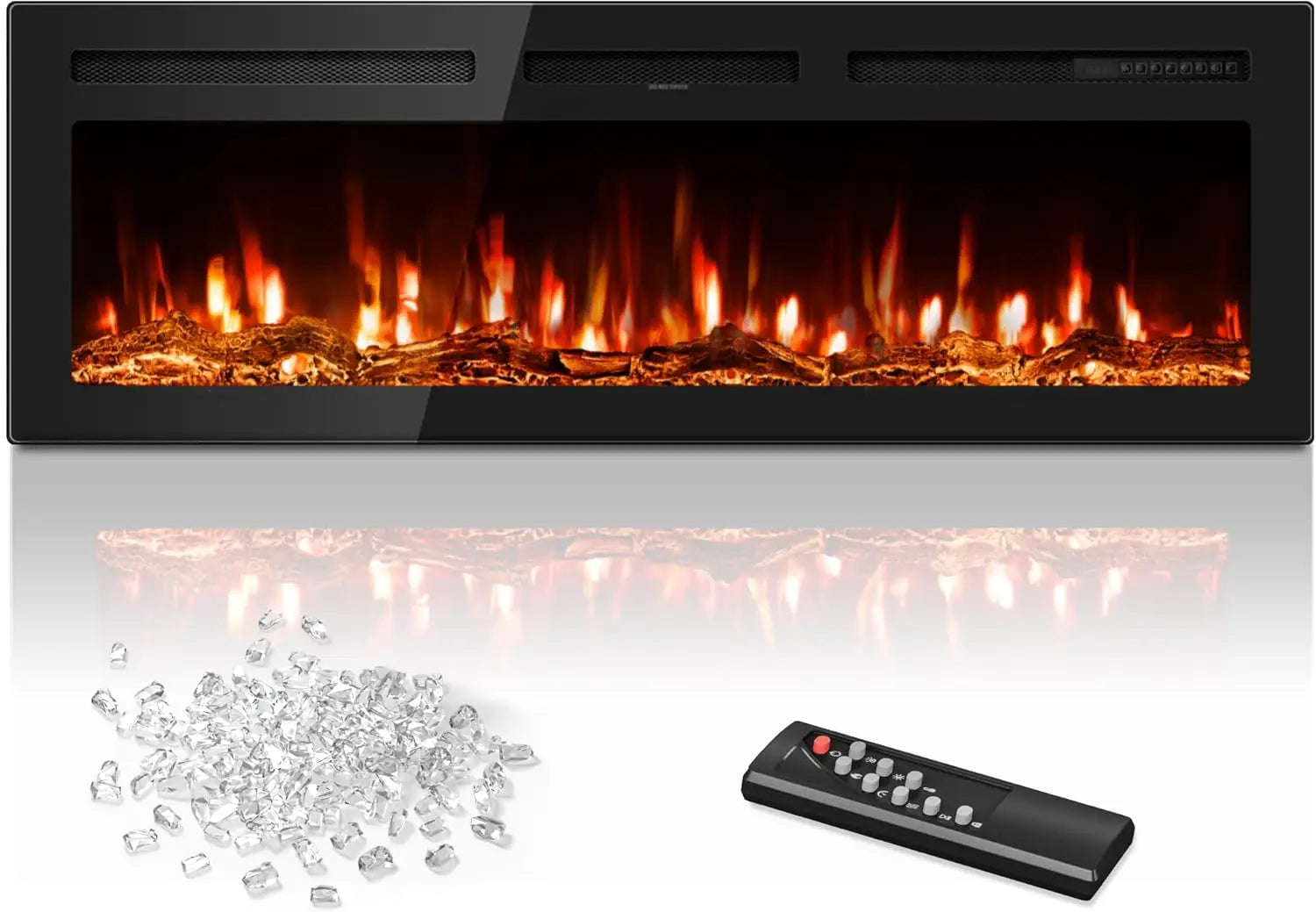 Electric Fireplace Wall Mounted with Remote Control and Heater - Ky Ky Kiwi