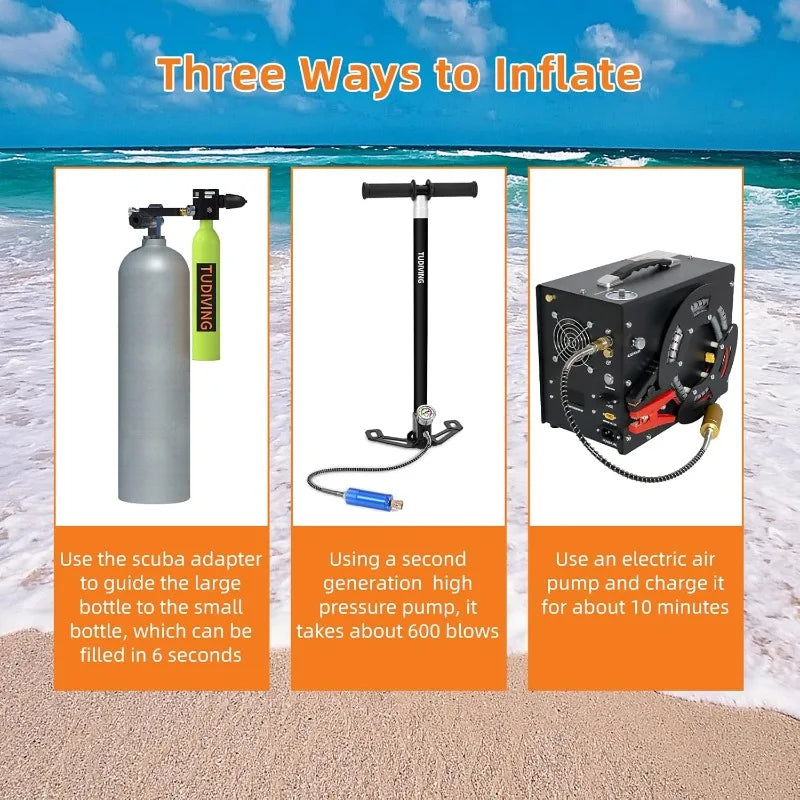 Portable Mini Scuba Tank with Full Face Snorkel Mask - Ky Ky Kiwi