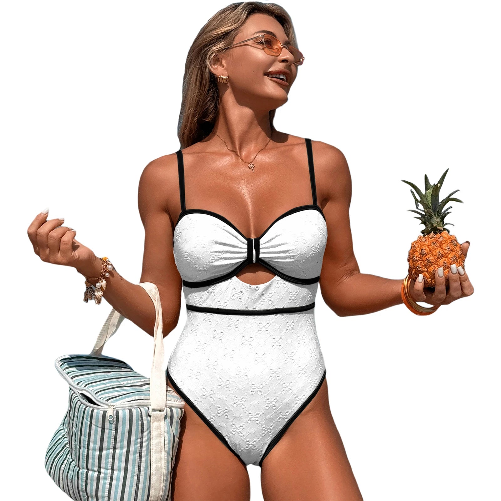 Sexy V Neck Ruffle Monokini Tummy Control Women's Swimwear - Ky Ky Kiwi