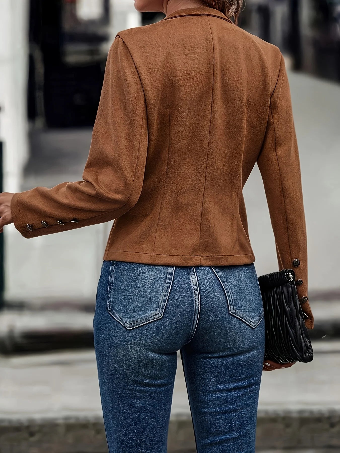 Women's Double Breasted Decorative Jacket for a Slim Look - Ky Ky Kiwi