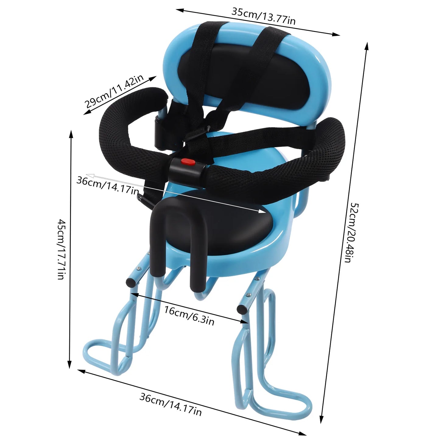 Bike Seat for Kids, Rear Soft Child Saddle Back Attachment for Adult Bicycle, Blue